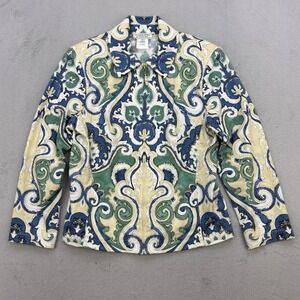 St John Sport Jacket Womens XS P Multicolor Paisley Full Zip Made In Italy
